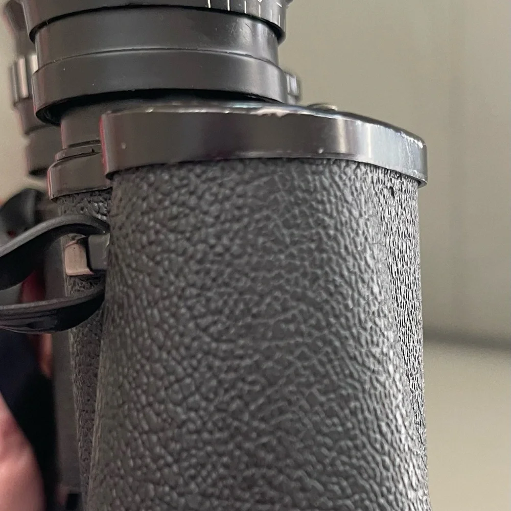 Vintage Selsi Black 7x35 Binoculars w/Brown Case, 525 ft at 1,000 yards